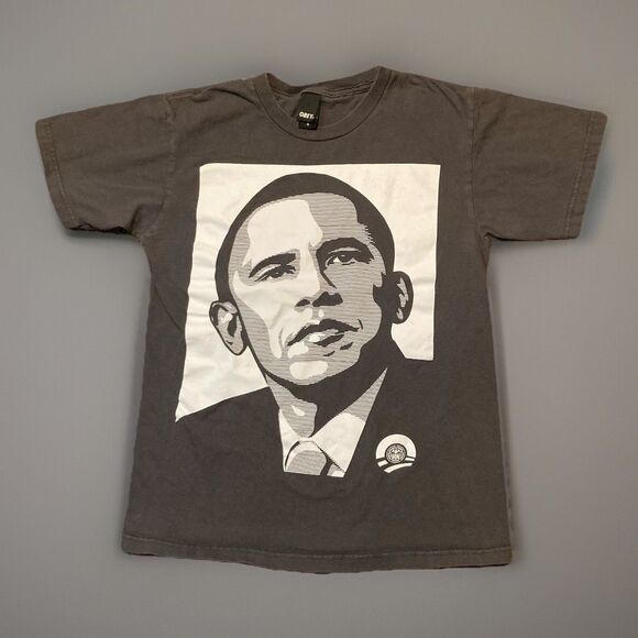 Obey x Obama Skateboard Vintage T Shirt Men's Small Short Sleeve Gray - Picture 1 of 4